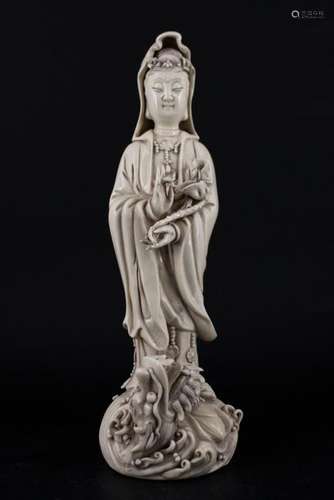 Qing Porcelain Dehuaci GuanYin Figure