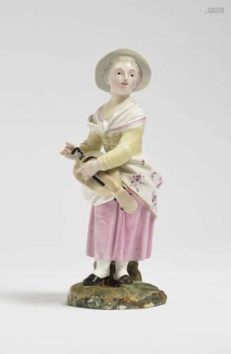 Peasant Girl with Hurdy GurdyHöchst, circa 1775- 1780, model by Johann Peter Melchior Porcelain.