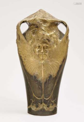 A vase ''femme-libéllule''Paul-Francois Berthoud (1870 - 1939), Paris, circa 1900 Bronze, patinated.