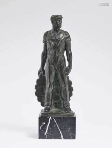 SteelworkerErnst Seger (1868 Neurode - 1939 Berlin) Bronze, patinated. On marble base. On the