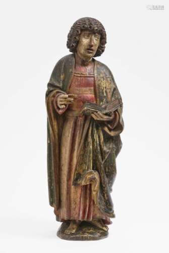 Saint JohnProbably Central Germany, end of the 15th century Hardwood, carved in the round, bumped.