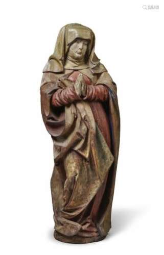 Mourning Virgin MarySwabia, circa 1510 Lime, carved in the round, traces of polychrome painting.
