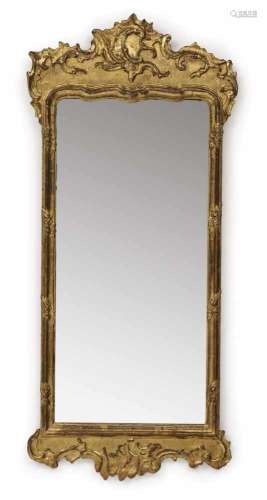 A mirrorNorth German, 18th century Hardwood, painted in gold. Relief decoration. Restored,