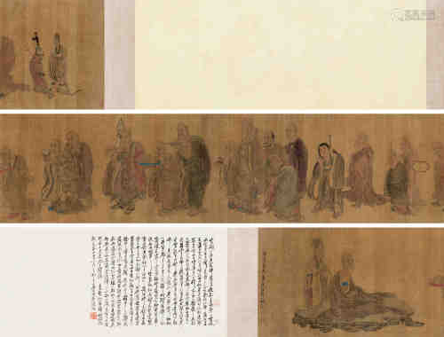 陈洪绶（1598～1652） 1626年作 十八罗汉进贡图 手卷 水墨纸本、设色绢本