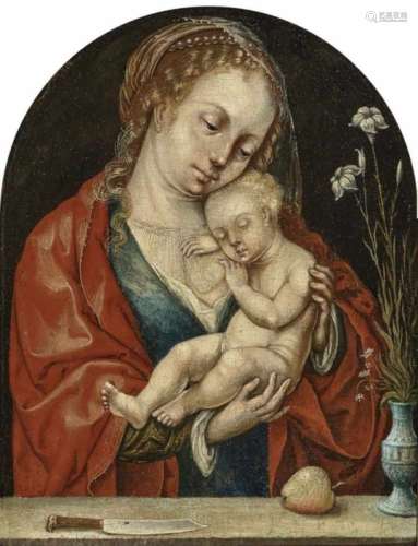(Follower of) Cleve, Joos vanMaria with the Child Jesus Asleep On the verso, collection seal. Oil on