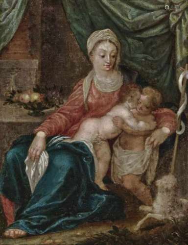 Italian School, 2nd half of the 16th centuryMadonna and Child and John the Baptist as a Boy Oil on