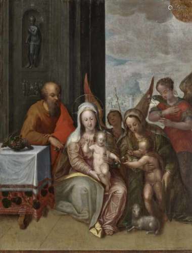 South German or Austrian School, end of the 16th centuryHoly Family with Elizabeth and St. John