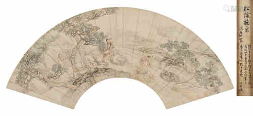 沈周（1427～1509） 松荫听泉 立轴 设色纸本