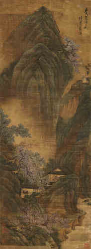 蓝瑛（1585～1666）（款） 1633年作 山水 立轴 设色绢本