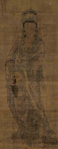 唐寅（1470～1523） 观音像 立轴 设色绢本