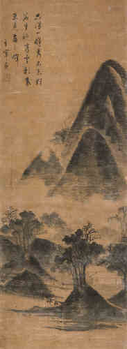 董其昌（1555～1636） 山水 立轴 水墨绫本