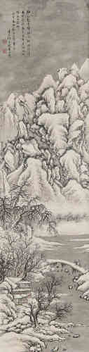 何维朴（1842～1922） 1918年作 雪景 立轴 设色纸本