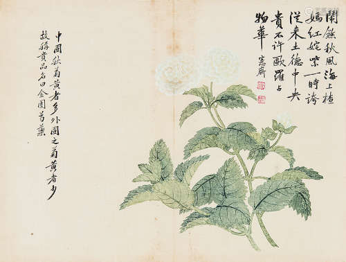 吴大澂（1835～1902） 秋菊 镜心 设色绢本