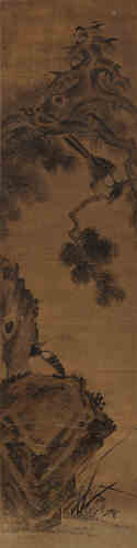 林良（1428～1494）（款） 双喜图 立轴 设色绢本