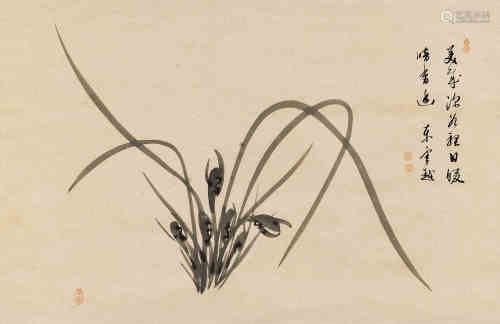 东皋心越（1639～1694） 兰花 立轴 水墨纸本
