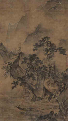 戴文进（1388～1462）（款） 桃源山水 立轴 设色绢本