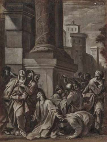 Italian School, 18th centuryBiblical Scene Oil (in grisaille) on canvas. 57.5 x 43 cm. Relined.