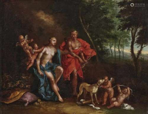 Italian School, 18th centuryVenus and Adonis - Bacchus and Ariadne Two paintings. Oil on canvas.