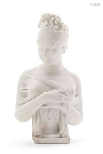Juliette Récamier (1777-1849), buste en marbre blanc sculpté d'après Joseph [...]