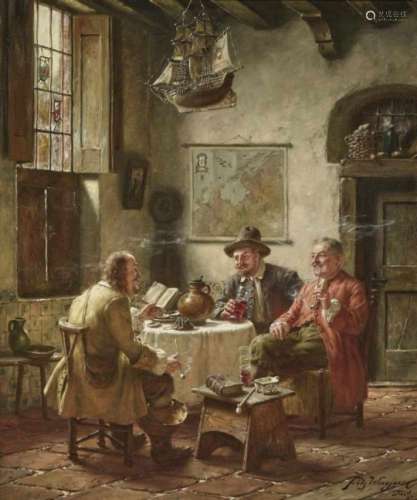Wagner, FritzJovial Men Drinking Signed lower right and inscribed with place name München. Oil on