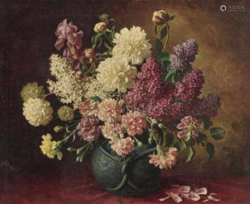 Buchner, HansStill Life of Flowers Signed lower right and inscribed with place name München. Oil