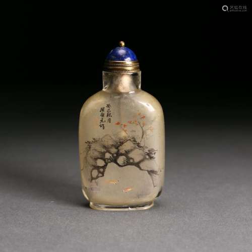 A Chinese Inside-Painted Snuff Bottle,Zhou Le Yuan