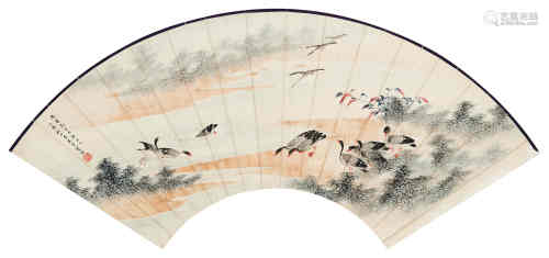 吴青霞（1910～2008） 2005年作 塘边群鸭 镜心 设色纸本