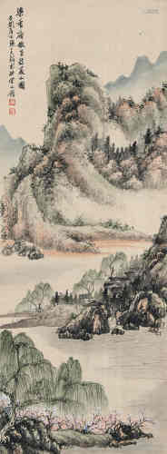 张石园（1898～1959） 夏山图 立轴 设色绢本
