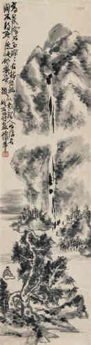 蒲华（1832～1911） 观瀑图 立轴 水墨纸本
