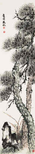 吴徵（1878～1949） 松兰图 立轴 设色纸本
