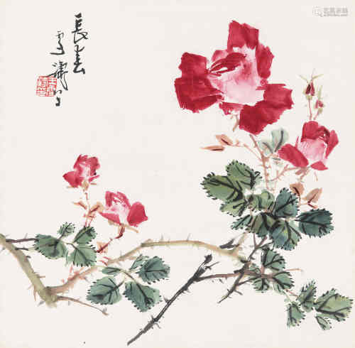 王雪涛（1903～1982） 长春 立轴 设色纸本