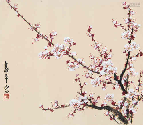 董寿平（1904～1997） 红梅 镜心 设色纸本