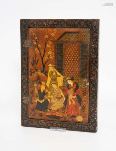 A Fine Qajar Lacquered Mirror Case, Mid 19th Centu…