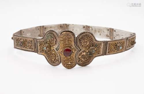 A Silver and Silver Gilt Bride's Belt, Russia, Ear…