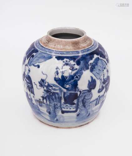 A Blue and White Porcelain Ginger Jar, China, Kang…