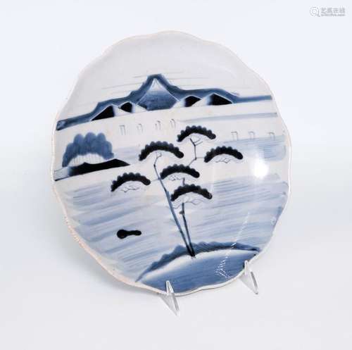 A Rare Arita Blue and White Porcelain Charger, Jap…