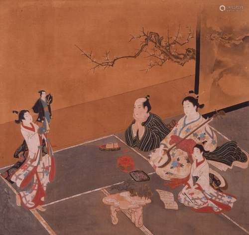 Unidentified Japanese Artist, Family Scene, 19th C…