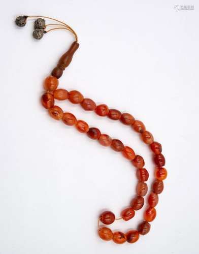 A Fine Antique Chinese Agate Rosary