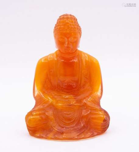 A Natural Egg Yolk Amber Dhyana Mudra Buddha Figur…