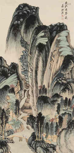 张大千（1899～1983） 晴峰图 立轴 设色纸本