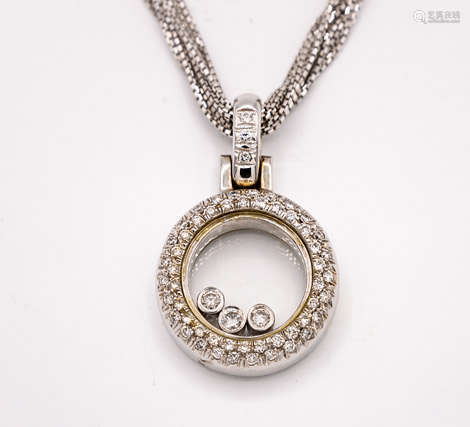 A Fine 18K White Gold and Diamond Pendant