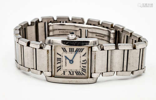 A Cartier Tank Française Stainless Steel Women's W…