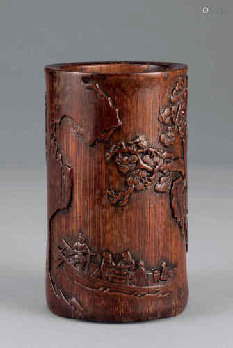 17世纪 竹雕赤壁赋笔筒