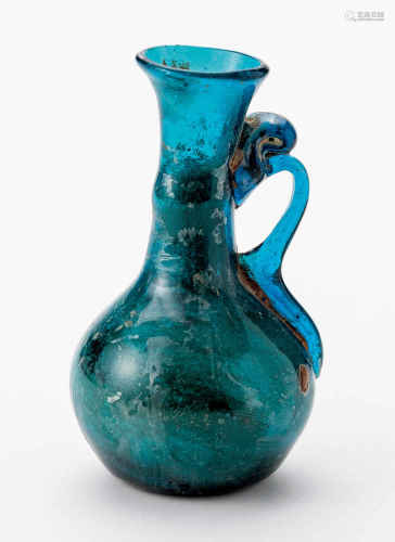 古罗马 蓝釉玻璃瓶
