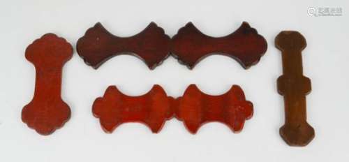 A group of 19th century treen painted winders. [Featured in Chinese Silks & Sewing Tools, pp78-79]