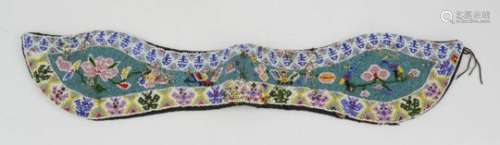 A Chinese ladies head band circa 1900, worked with glass beads.