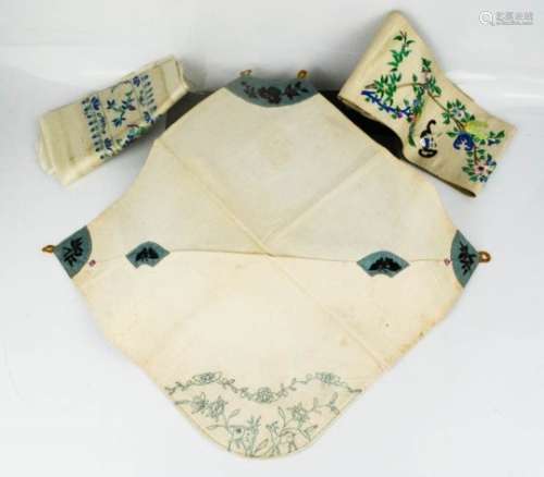 An early 20th century Chinese lady's dou dou undergarment worn on the chest under a robe with a