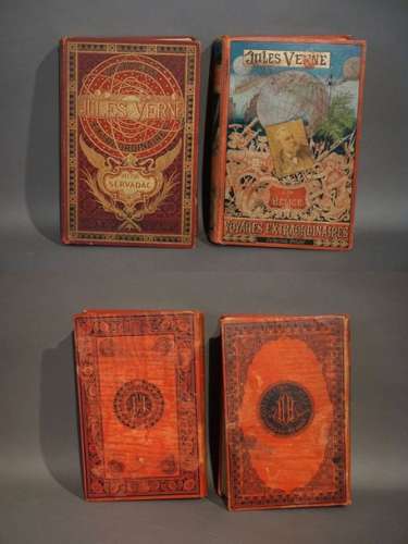 2 oeuvres de Jules Verne. Voyages Extraordinaires,…