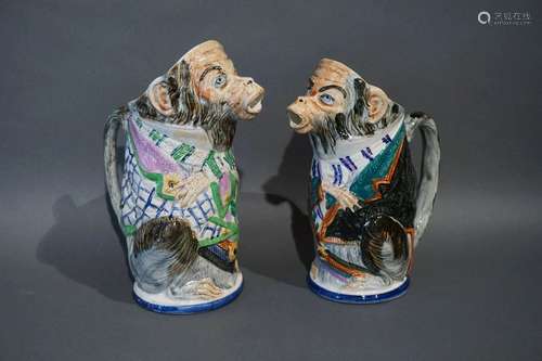 2 pichets zoomorphe en faience \