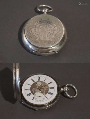 Montre à gousset en argent. Prix de tir, cadran or…